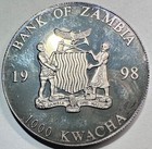 1998 Zambia 1000 Kwacha  50th Anniversary Of Who Unc bu Crown Rarely Seen 