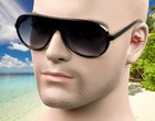 Large Aviation Pilot Vintage Retro Sunglasses Gradient Blue smoke Black 63a