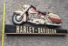 Vintage 3d Resin Harley-davidson Motorcycle Replica Wall Hanging