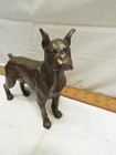 Bronze Boxer Dog Door Stop Figural Sculpture Statue Home Decor Terrier