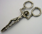 Rare Austro-hungarian Solid Silver Harlequin Sugar Tongs Nips C1890