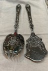 Vintage Godinger Baron Nickel Plated Serving Set Of 2  Serving Fork   Pie Server