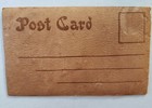 Antique Old Suede Leather Postcard 1906 Humor Man   Woman In Red