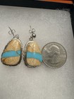Royston Turquoise Ribbon Earrings 925 Sterling Silver Southwestern Jewelry