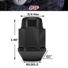  20  12x1 5 Bulge Black Lug Nuts  cone Seat  For Acura Honda Mazda Toyota Lexus