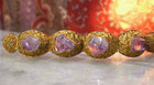 Antique Chinese Silver Gold Vermeil Pink Amethyst Bracelet 7 75 