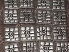 Chanel 3 Silver  Metal Cc Logo Button Square 14 Mm X 14 Mm New Brick Style