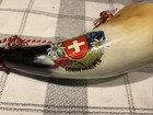 Vintage Swiss Alphorn Souvenir Hand Painted Cow Horn