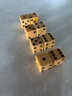 Lot Of 8 - Vintage Butterscotch Bakelite Dice 5 8  Color Matched