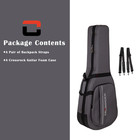 Crossrock Classical Guitar Foam Case   Lightweight Gray Gig Bag-plush Interior