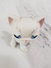 Authentic Hasbro Littlest Pet Shop Lps  9 White Longhair Cat Blue Eyes