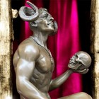 Bronze Devil Sculpture Statue Satyr Skull Mori Marble Deco Gothic Satan Rare