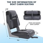 2-pack Boat Seats Low Back Folding Fishing Boat Captain Chairs Sponge Padding