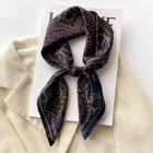 100  Mulberry Silk 27  Square Scarf Women Neckerchief Wrap Vintage Blue Paisley