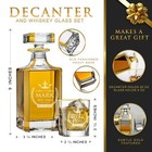 Custom Whiskey Decanter With Gold Trim Accents - Set Decanter With 2 Glasses