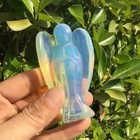 Opalite Angel Handmade Carved Statue Crystal Fairy Energy Stone Carved Guardian