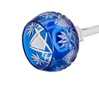 Vintage Lausitzer Colbert Blue Crystal Small Cut To Clear Cordial Glass 5 tall