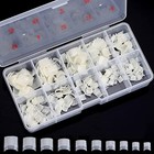 Square Nail Tips Half Cover 500pcs Clear Acrylic Nails French Short Natural