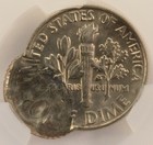 1990-p 10c Roosevelt Dime Double-struck  2nd 70  Off-center Cacg Au58