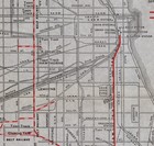 1920 Antique Chicago   Western Indiana Railroad  Map Atchison Wabash   More 2938
