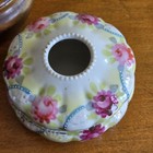 Antique Lot Of 3 Hair Receivers Wooden   Porcelain Ak France  Etc   Issues Read