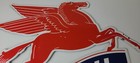 Vintage Mobil Gasoline Sign - Pegasus Motor Oil Gas Pump Porcelain Large Sign