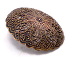 Vintage Openwork pierced Stamped Brass Button  Large