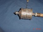 Vintage Copper Tibetan Prayer Wheel With Wood Handle