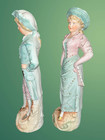 Antique French Bisque Porcelain Figurine Pair     Rococo Courtly Figures  9   
