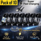 Value 10 Pack Type C To Usb-a Fast Charge Cable Cord Charger Bulk Wholesale B2b
