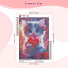 Cute Cat Gem Art Kit For Adults     Diy 5d Full Drill Round Crystal Bead Craft For