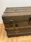 Vintage Wood Steamer Trunk Chest Coffee Table Storage Box Antique Decor Brown Pa