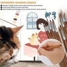 12pcs Artist Paint Brushes Set Professional Brush Wooden Oil Acrylic Watercolour
