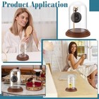 Glass Dome Pocket Watch Display Case W Hook Base 5 7x4 Collectible Showcase  New