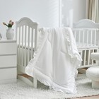 3 Pieces Crib Bedding Set Baby Ruffle Quilted Comforter With Crib  White 