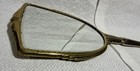 Vintage Gold Tone Brass Copper Handheld Vanity Mirror Floral Beveled Glass 14   