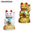 Chinese Lucky Waving Cat Beckoning Maneki Neko Gold Fortune Feng Shui 4 5 6 5