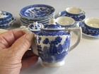 Vtg Lot Child   s Blue Willow Tea Set Porcelain 21 Pieces Made In Japan