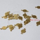 100 Pieces Raw Brass Flat Coin Link - 14 5x8mm  1727c 
