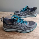 Asics Frequent Trail Shoes Women 8 Gray Aqua Trail Running Hiking 1012a022