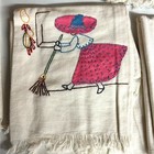 Vintage Hand Embroidered Se  orita Kitchen Towels Set Of 5