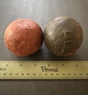 Vintage 1920s - 1930s Firm Rubber Ball   Leather Tape Wrapped Practice Ball Old 
