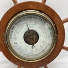 Schatz Vintage Ship   s Wheel Frame Barometer   Thermometer Mcm Made In Germany