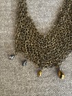 Vintage Brass Waterfall Necklace Mesh Chainmail Choker Gypsy