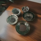 Vintage Glass Ash Tray Lot Of 5 Round Ashtrays