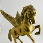 Solid Brass Vintage Pegasus Winged Horse Mythical Fantasy Figurine 8 75 X 5 In