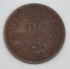 1863 Civil War Token     Alden   Frinks 40 Mohawks     Sharp Strike     Patriotic Type