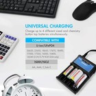 Tenergy T4s 4-bay Universal Charger   4pcs Li-ion Rechargeable Batteries