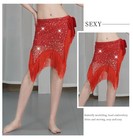 Women s Belly Dance Hip Scarf Sequin Fringe Wrap Belt Shimmer Tassel Costume