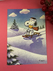 Christmas Card Peanuts Snoopy Woodstock  Matching Envelope Set Of 3